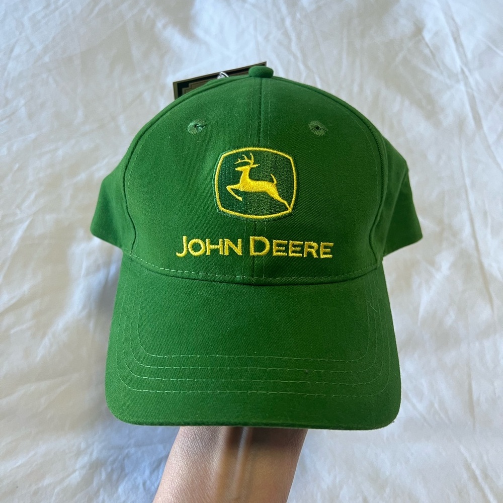 John Deere | Nothing Runs Like A Deere | Hat Cap Green Adult Strapback Farm NWT
